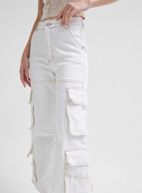 Jeans Cargo Bolsillos Tiro Medio-2