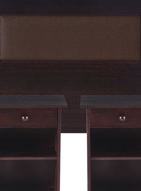 Set Muebles New Dublín Chocolate: Respaldo 2 Plazas + 2 Veladores-1