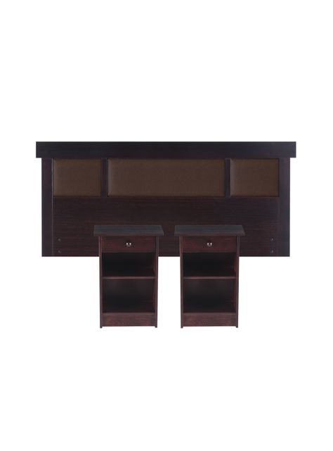 Set Muebles New Dublín Chocolate: Respaldo 2 Plazas + 2 Veladores-0