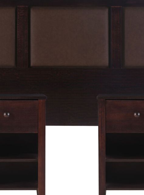 Set Muebles New Torino Chocolate: Respaldo 2 Plazas + 2 Veladores-1