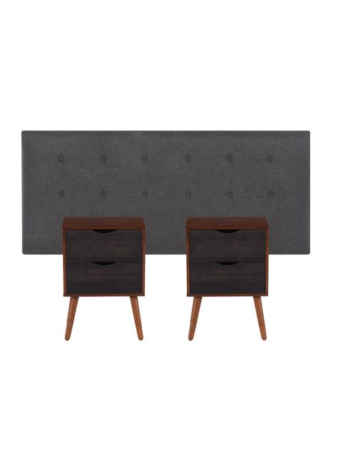 Set Muebles Eufrates: Respaldo 2 Plazas + 2 Veladores-0