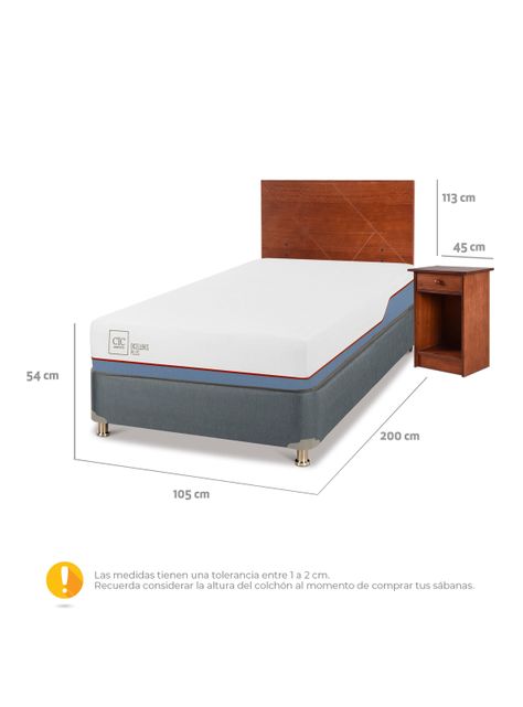 Box Americano Excellence Plus 1.5 Plazas + Set Muebles Villarrica-2