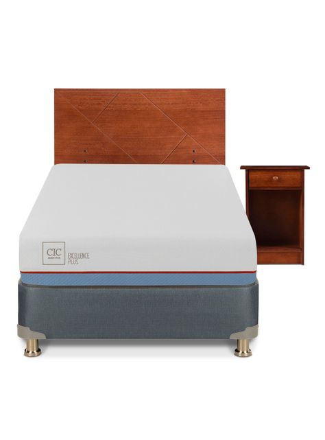 Box Americano Excellence Plus 1.5 Plazas + Set Muebles Villarrica-1