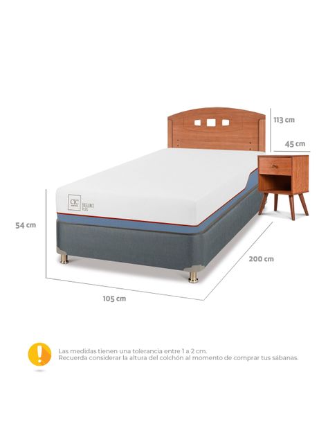 Box Americano Excellence Plus 1.5 Plazas + Set Muebles New Gales-1