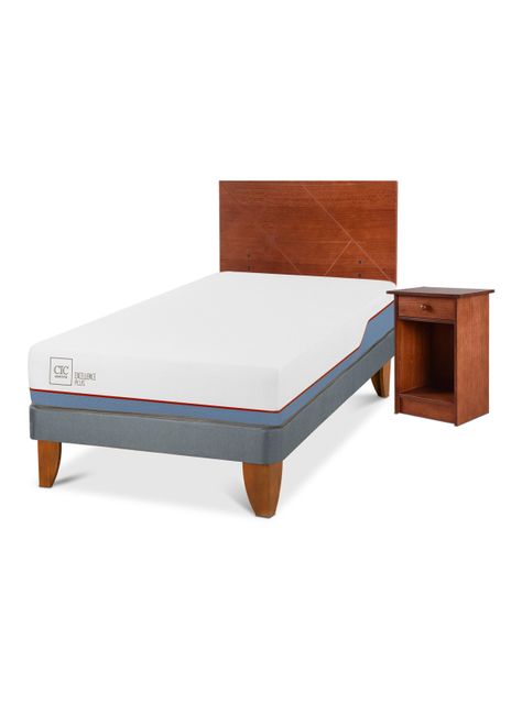 Cama Europea Excellence Plus 1.5 Plazas + Set Muebles New Villarrica-0