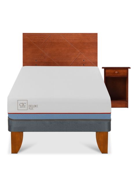 Cama Europea Excellence Plus 1.5 Plazas + Set Muebles New Villarrica-2