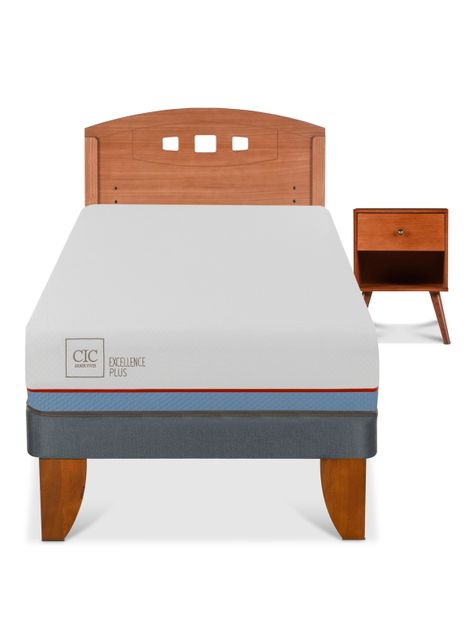 Cama Europea Excellence Plus 1 Plaza + Set Muebles New Gales-2