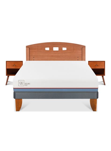 Cama Europea Excellence Plus 2 Plazas Base Normal + Set Muebles New Gales-2