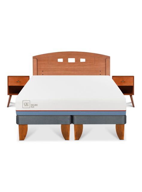 Cama Europea Excellence Plus 2 Plazas Base Dividida + Set Muebles New Gales-2