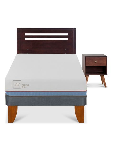 Cama Europea Excellence Plus 1.5 Plazas + Set Muebles New Munich-2