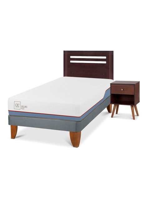Cama Europea Excellence Plus 1.5 Plazas + Set Muebles New Munich-0