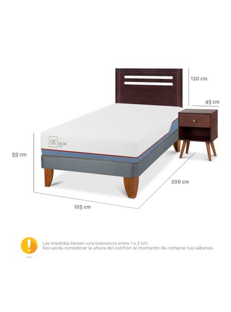 Cama Europea Excellence Plus 1.5 Plazas + Set Muebles New Munich-1