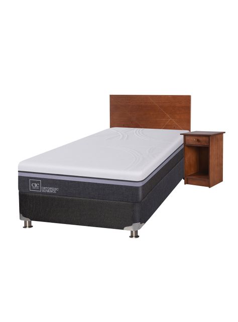 Box Spring Ortopedic Advance B5 BK 1.5 Plazas + Set Muebles Villarrica-0