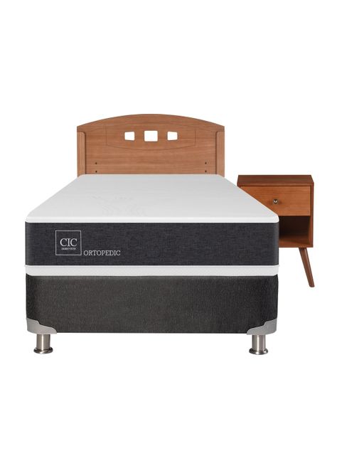 Box Spring New Ortopedic B5 Black 1.5 Plazas + Set Muebles New Gales-1
