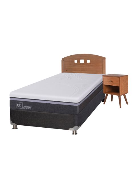 Box Spring Ortopedic Advance B5 Black 1.5 Plazas + Set Muebles New Gales-0
