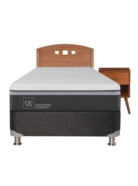 Box Spring Ortopedic Advance B5 Black 1.5 Plazas + Set Muebles New Gales-1