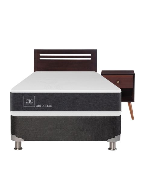 Box Spring New Ortopedic B5 Black 1.5 Plazas + Set Muebles New Munich-1