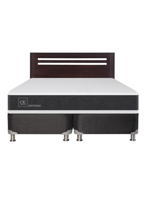 Box Spring New Ortopedic B5 Black 2 Plazas + Respaldo New Munich-1
