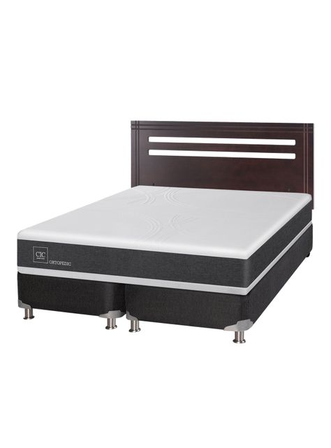 Box Spring New Ortopedic B5 Black 2 Plazas + Respaldo New Munich-0