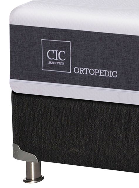 Box Spring New Ortopedic B5 Black 2 Plazas Base Dividida + Set Muebles New Munich-2