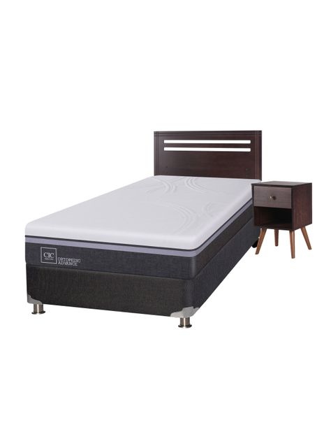 Box Spring Ortopedic Advance B5 BK 1.5 Plazas + Set Muebles Munich-0