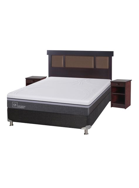 Box Spring Ortopedic Advance B5 Black 2 Plazas + Set Muebles New Dublín-0
