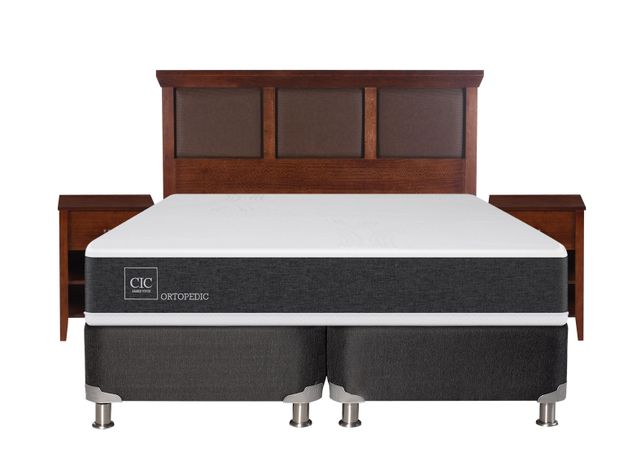 Box Spring New Ortopedic B5 Black King + Set Muebles New Torino-1