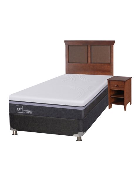Box Spring Ortopedic Advance B5 BK 1.5 Plazas + Set Muebles Torino-0
