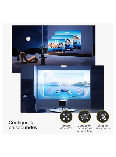 Proyector Portátil Mini Halo 9000 lm Bluetooth HD-6