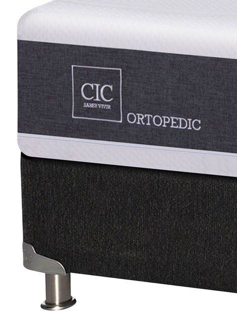 Box Spring New Ortopedic B5 Black 2 Plazas Base Normal + Respaldo Tigris-3