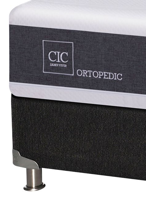 Box Spring New Ortopedic B5 Black 2 Plazas Base Dividida + Respaldo Tigris-3
