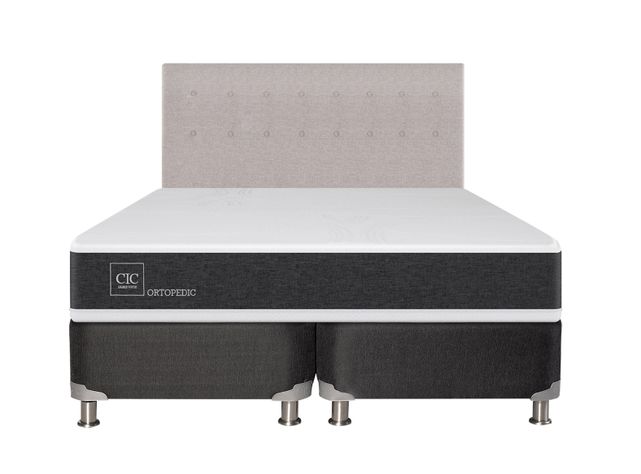 Box Spring New Ortopedic B5 Black King + Respaldo Tigris-1