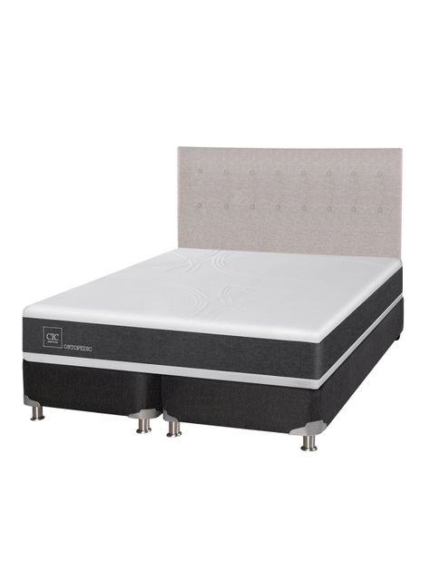 Box Spring New Ortopedic B5 Black King + Respaldo Tigris-0