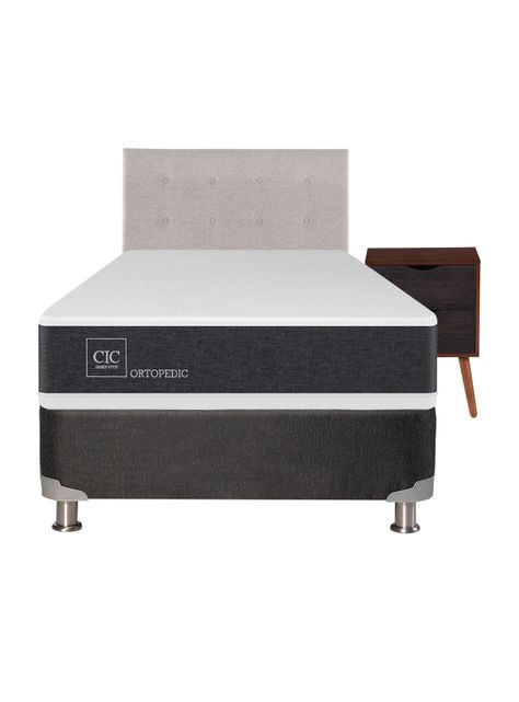 Box Spring New Ortopedic B5 BK 1.5 Plazas + Set Muebles Tigris-1