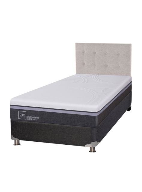Box Spring Ortopedic Advance B5 BK 1.5 Plazas + Respaldo Tigris-0