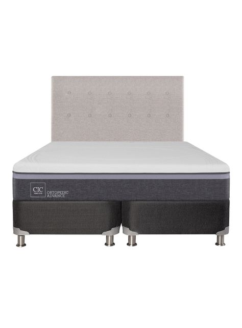Box Spring Ortopedic Advance B5 Black 2 Plazas Base Dividida + Respaldo Tigris-1