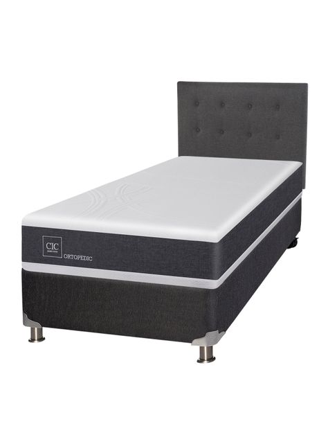 Box Spring New Ortopedic B5 Black 1.5 Plazas + Respaldo Eufrates-0