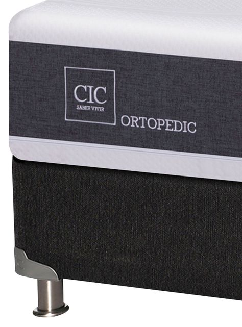 Box Spring New Ortopedic B5 Black 1.5 Plazas + Respaldo Eufrates-3
