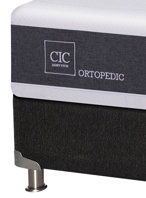 Box Spring New Ortopedic B5 Black 2 Plazas Base Normal + Respaldo Eufrates-3