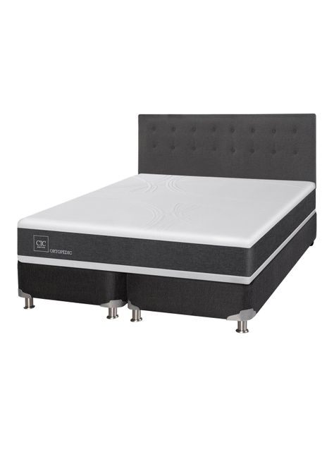 Box Spring New Ortopedic B5 Black King + Respaldo Eufrates-0