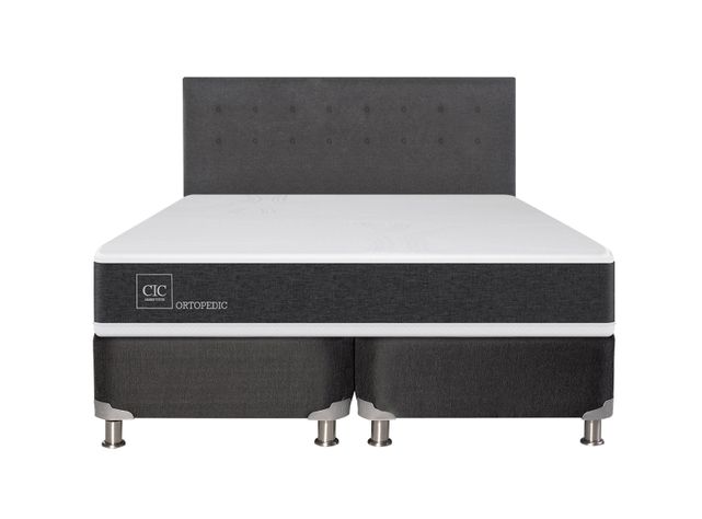 Box Spring New Ortopedic B5 Black King + Respaldo Eufrates-1