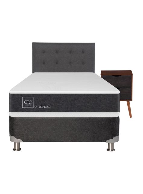 Box Spring New Ortopedic B5 Black 1.5 Plazas Eufrates Sin Textil-1
