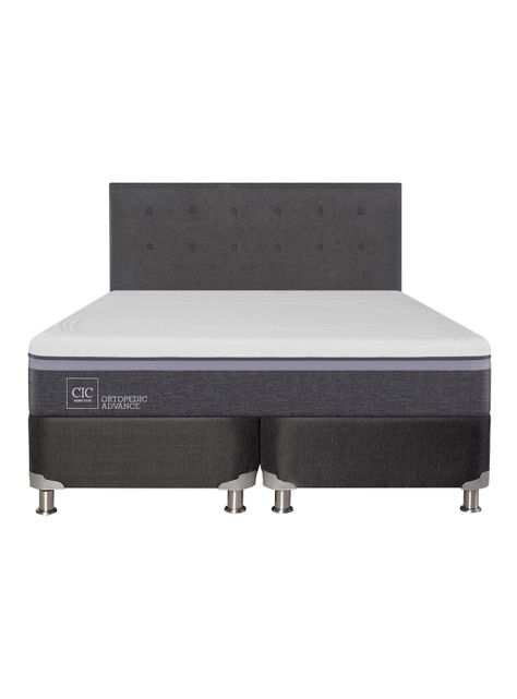 Box Spring Ortopedic Advance B5 Black 2 Plazas Base Dividida + Respaldo Eufrates-1