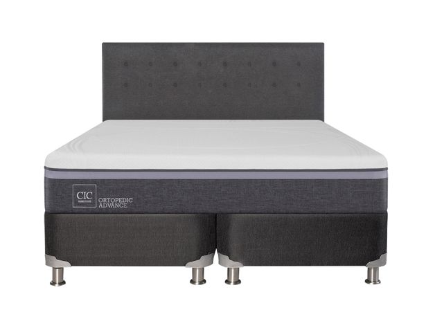 Box Spring Ortopedic Advance B5 Black King + Respaldo Eufrates-1