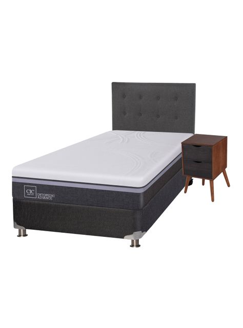 Box Spring Ortopedic Advance B5 Black 1.5 Plazas Eufrates Sin Textil-0