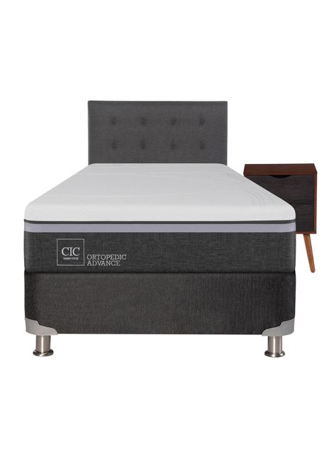 Box Spring Ortopedic Advance B5 Black 1.5 Plazas Eufrates Sin Textil-1