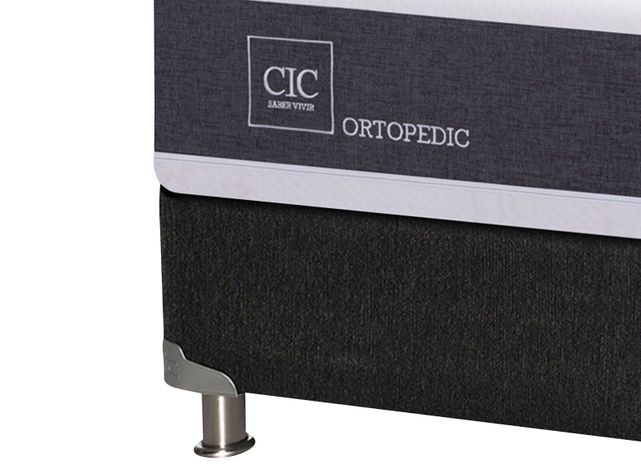 Box Spring New Ortopedic B5 Black 2 Plazas + Respaldo Baker-1
