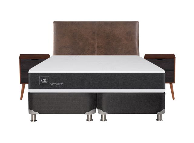 Box Spring New Ortopedic B5 Black King + Set Muebles Baker-1