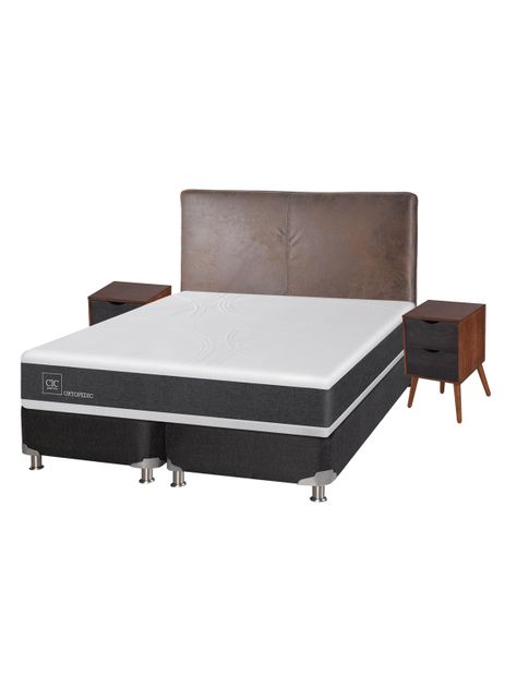 Box Spring New Ortopedic B5 Black King + Set Muebles Baker-0