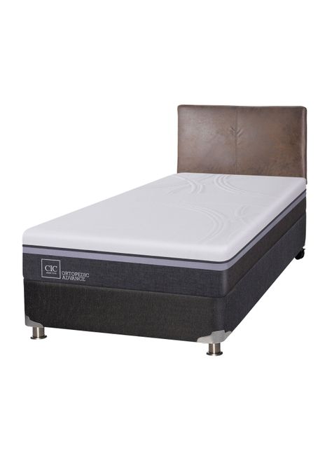 Box Spring Ortopedic Advance B5 BK 1.5 Plazas + Respaldo Baker-0
